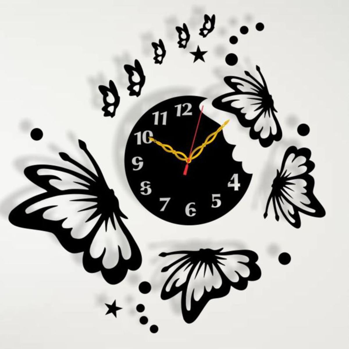 Butterflies with Stars Clock