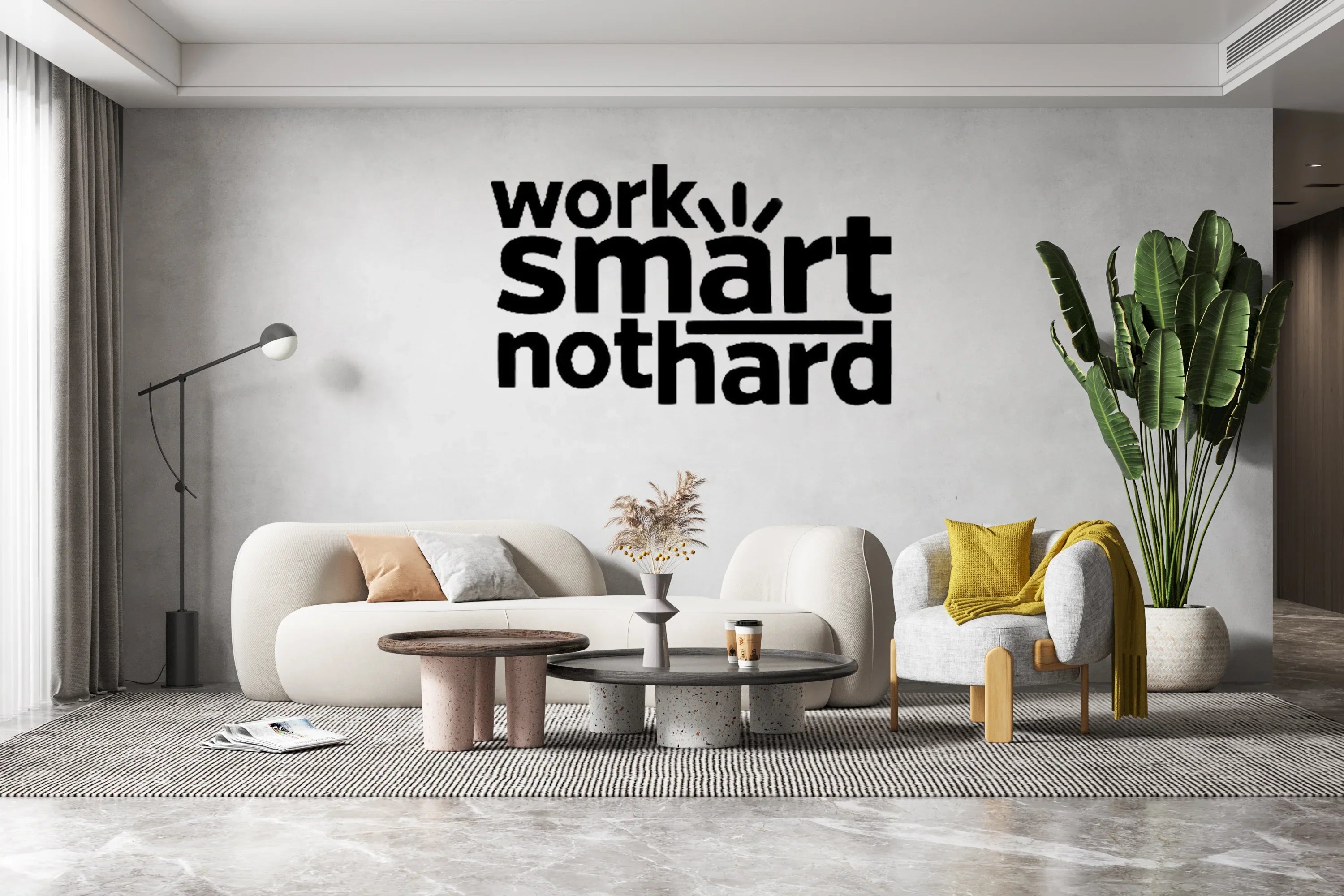 Work Smart Not Hard Inspirational Meeting Room Decor (ws01)