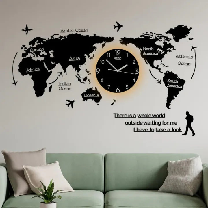 World Map Wall Clock - Wall Clock