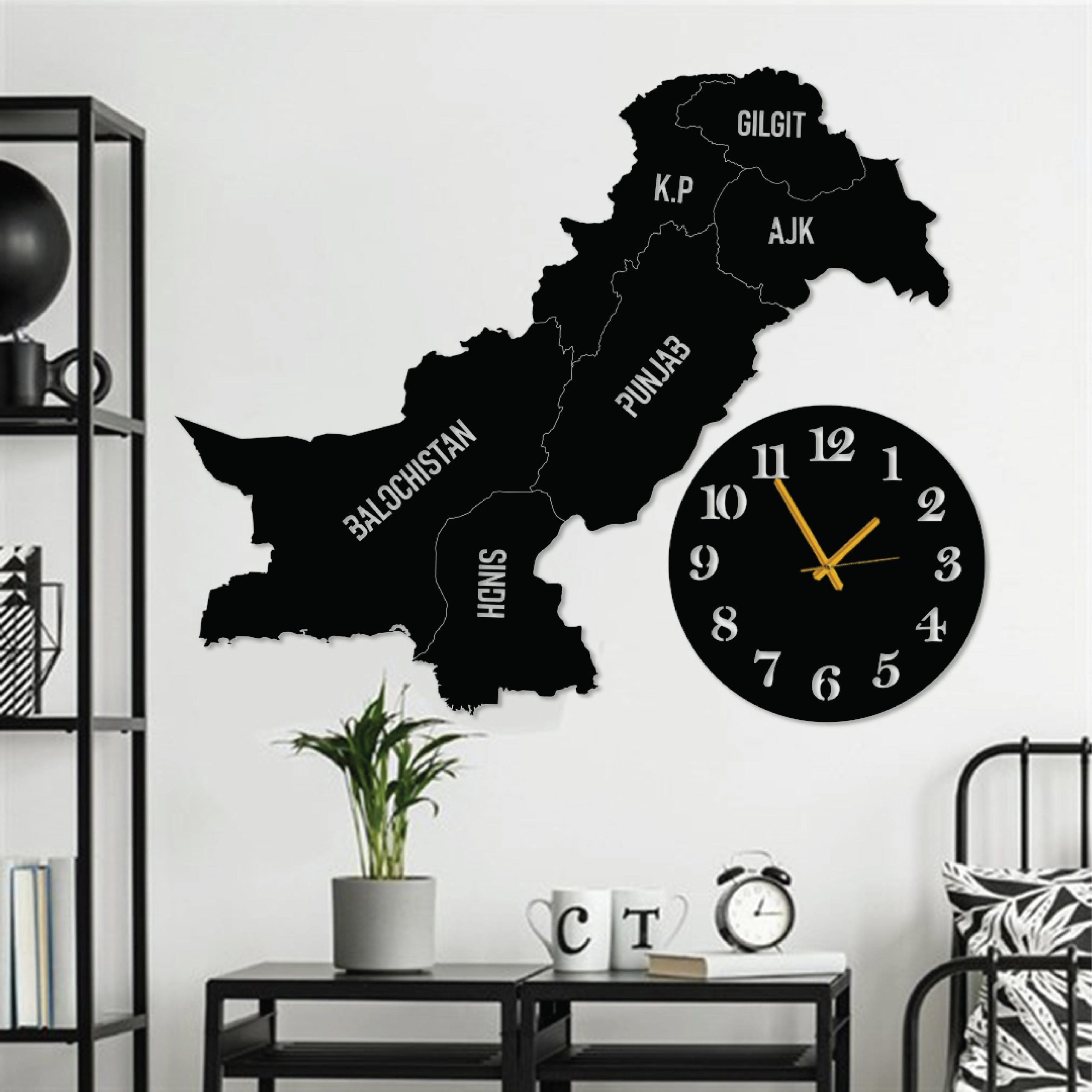 Pakistan Map Wall Clock